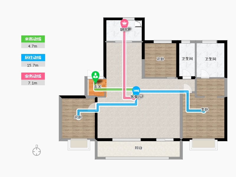 青海省-西宁市-正荣・紫阙台-128.61-户型库-动静线