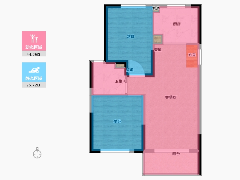 江苏省-南京市-银城旭辉云�_天境-64.00-户型库-动静分区