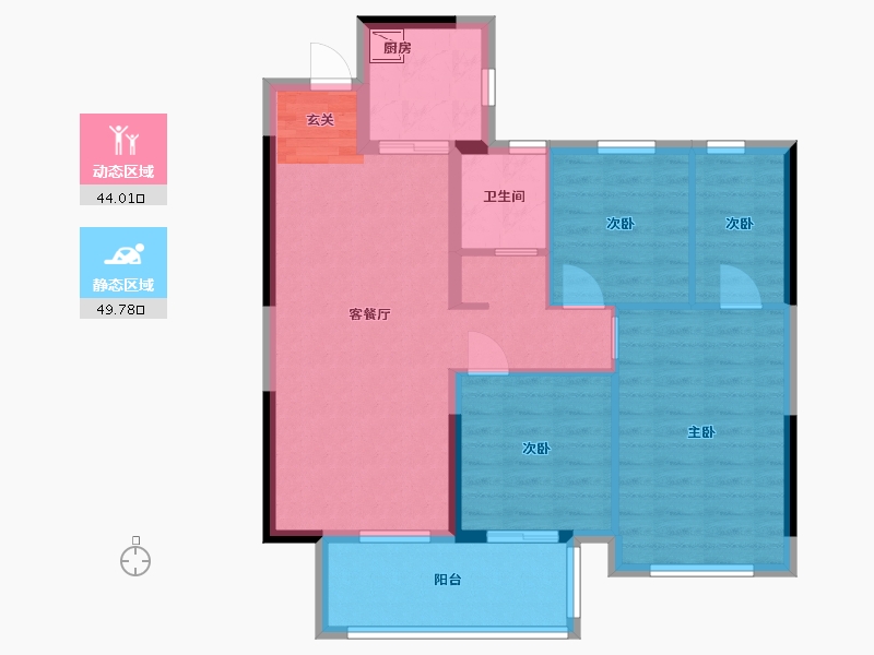 福建省-福州市-福清金辉优步大道-84.00-户型库-动静分区