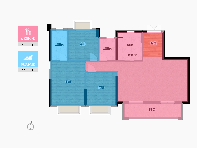 福建省-福州市-永鸿名城-98.63-户型库-动静分区