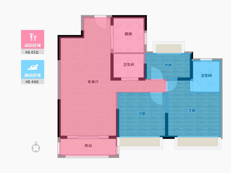 江苏省-泰州市-桃源府-106.01-户型库-动静分区