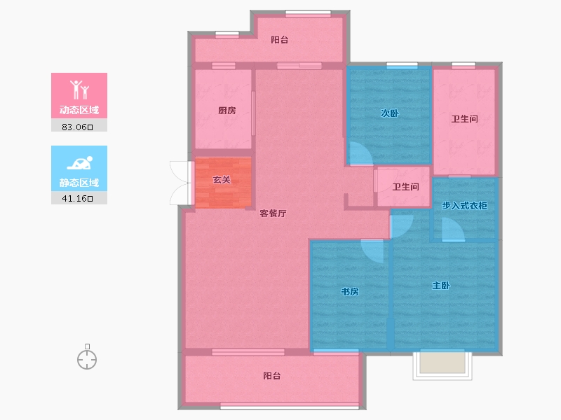 江苏省-南京市-鼓楼金茂府-112.94-户型库-动静分区