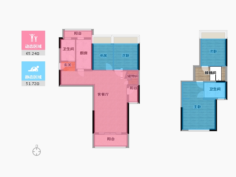 广东省-广州市-中冶・逸�Z台-108.84-户型库-动静分区