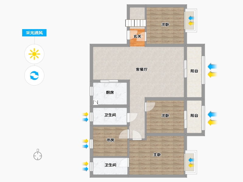 甘肃省-武威市-碧桂园-101.39-户型库-采光通风