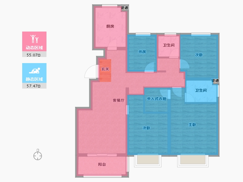 山东省-烟台市-恒基旭辉・玲珑翠谷-100.00-户型库-动静分区