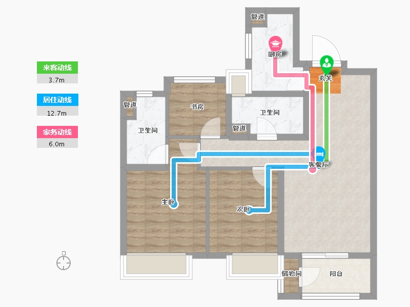 山东省-烟台市-正荣悦东府-71.09-户型库-动静线