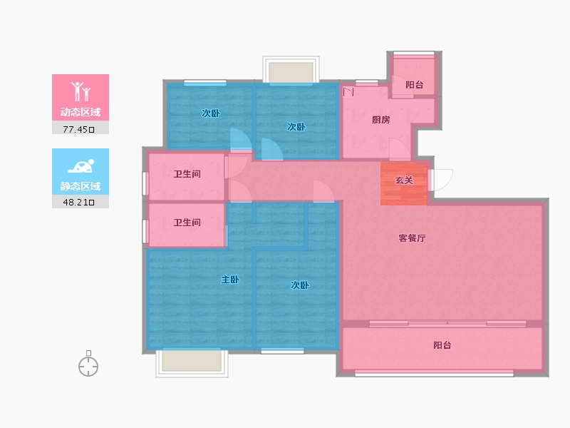 重庆-重庆市-江城铭著-113.62-户型库-动静分区