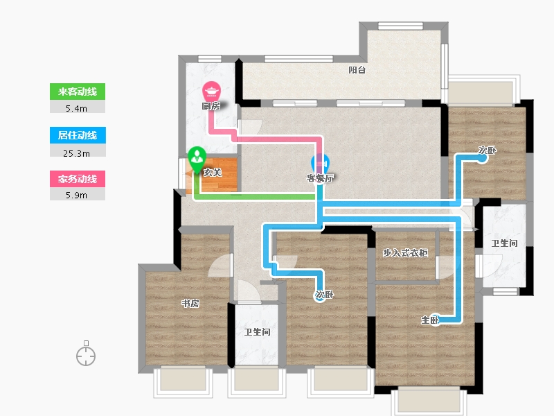 四川省-成都市-观岭国际社区翡翠湾-109.74-户型库-动静线