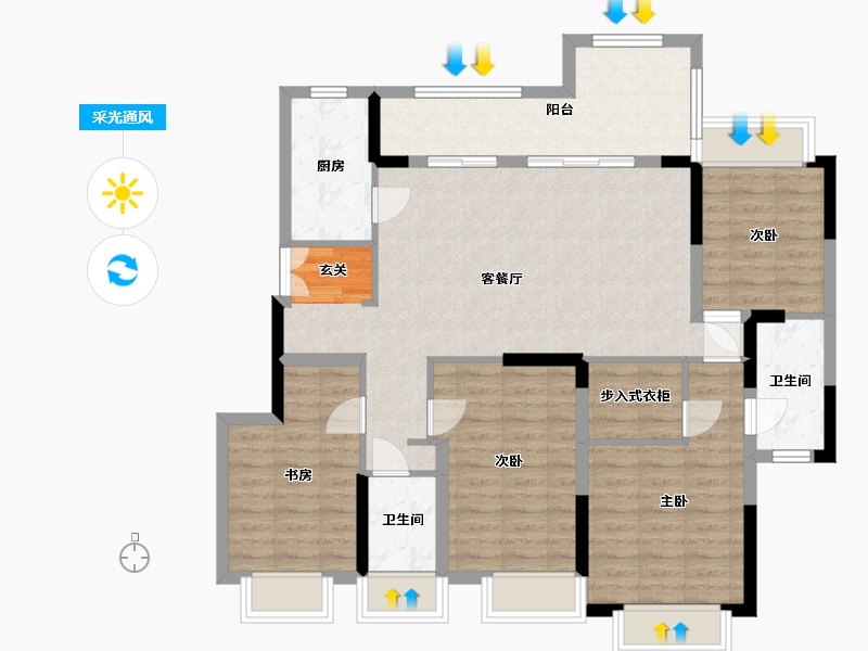 四川省-成都市-观岭国际社区翡翠湾-109.74-户型库-采光通风