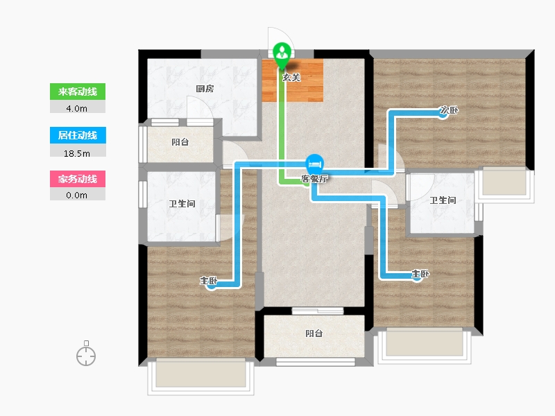 广东省-广州市-双桥八号-80.29-户型库-动静线