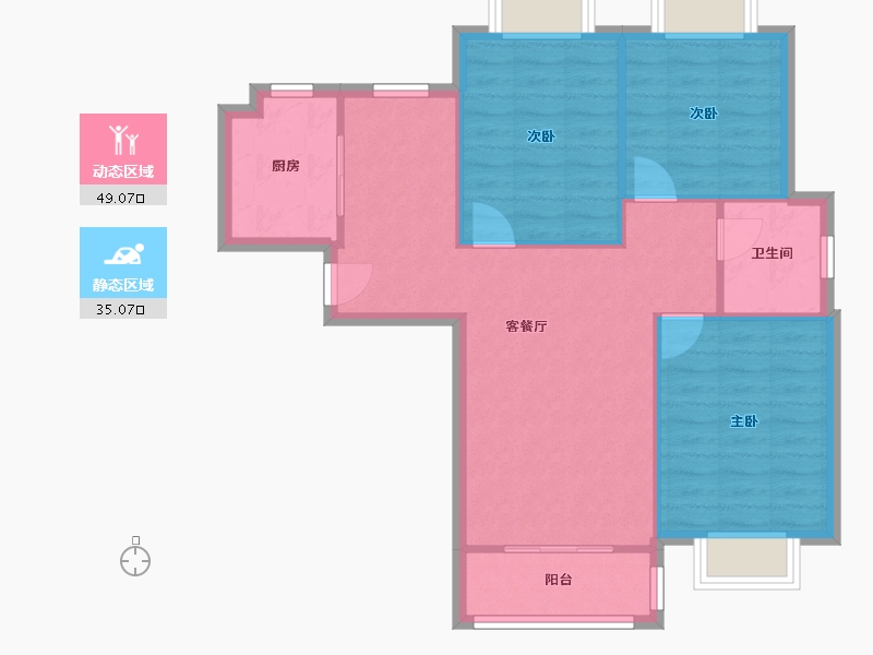 安徽省-合肥市-御安西苑-76.53-户型库-动静分区