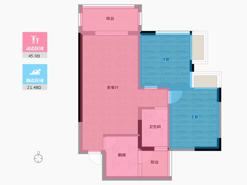 四川省-遂宁市-育才天骄府-58.44-户型库-动静分区