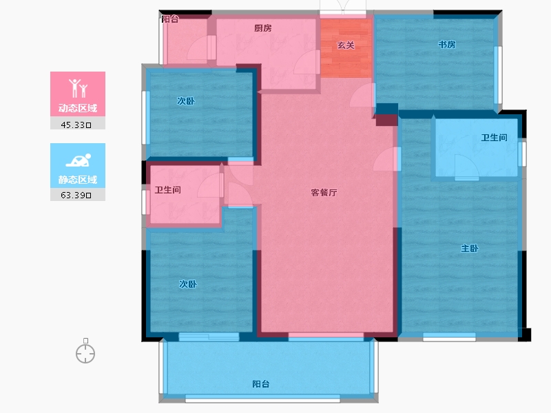 四川省-成都市-凤凰1号栖云湖-96.56-户型库-动静分区