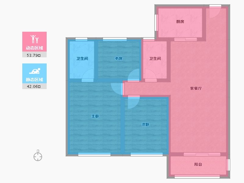 河南省-洛阳市-书香苑-84.64-户型库-动静分区