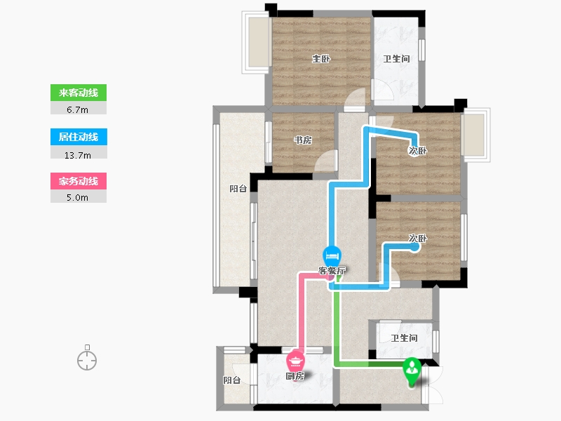 重庆-重庆市-首钢鎏云大道-96.12-户型库-动静线