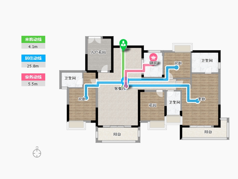 广东省-江门市-奕聪花园-150.00-户型库-动静线