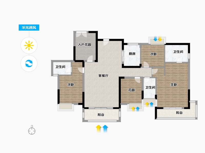 广东省-江门市-奕聪花园-150.00-户型库-采光通风