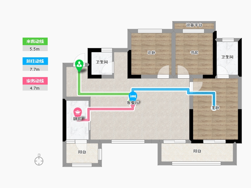 四川省-达州市-绿地城-82.70-户型库-动静线