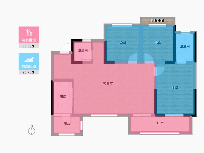 四川省-达州市-绿地城-82.70-户型库-动静分区