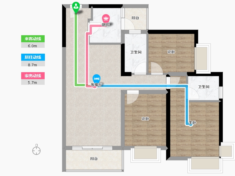 广东省-东莞市-新世纪颐龙湾-83.07-户型库-动静线