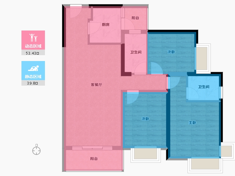 广东省-东莞市-新世纪颐龙湾-83.07-户型库-动静分区