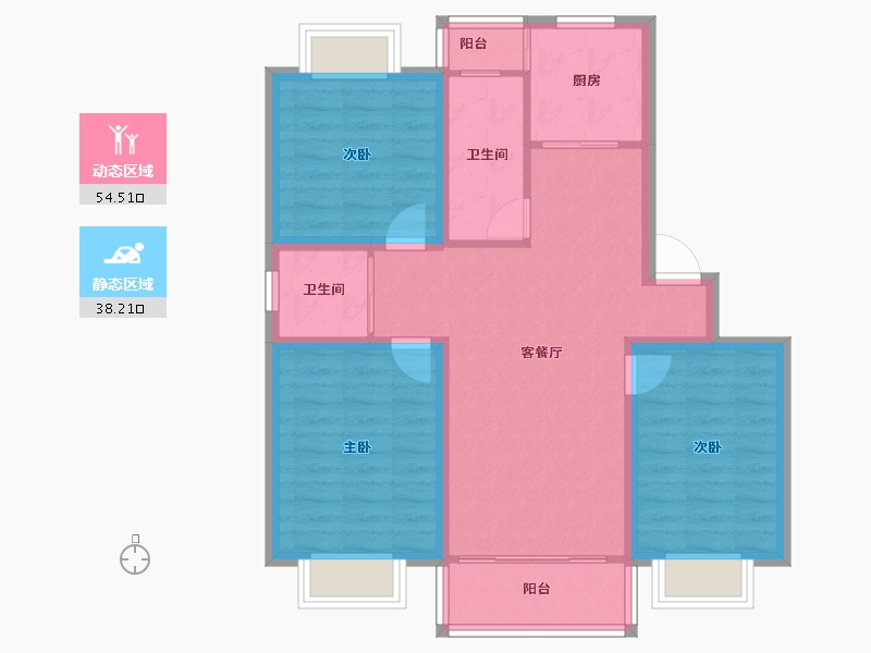 上海-上海市-三星苑-82.79-户型库-动静分区