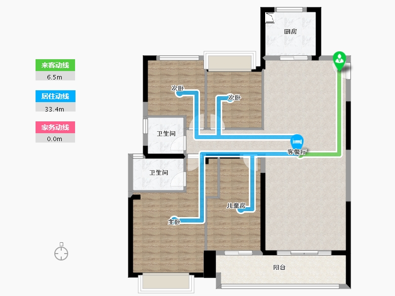 湖南省-长沙市-梅溪湘语-129.54-户型库-动静线