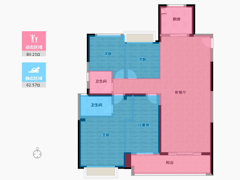 湖南省-长沙市-梅溪湘语-129.54-户型库-动静分区