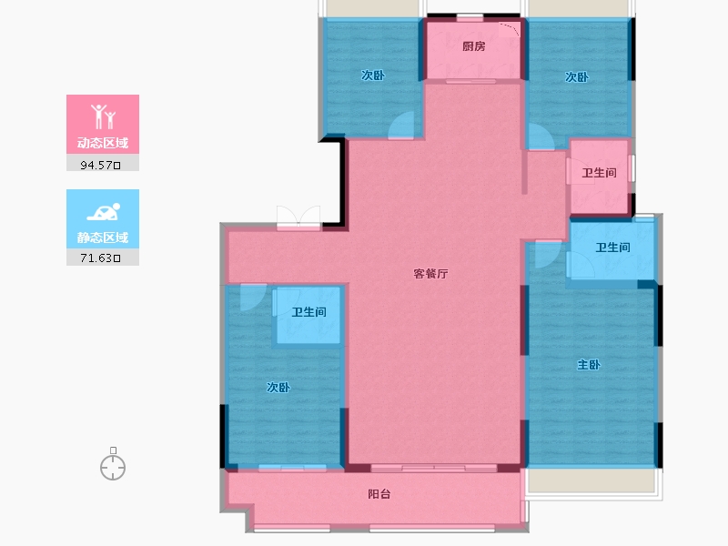 河南省-郑州市-碧桂园国控天誉-151.34-户型库-动静分区