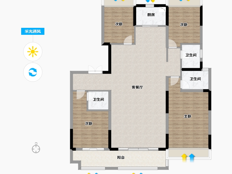 河南省-郑州市-碧桂园国控天誉-151.34-户型库-采光通风