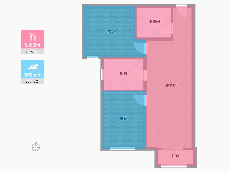 北京-北京市-住总万科·金域华府-63.47-户型库-动静分区