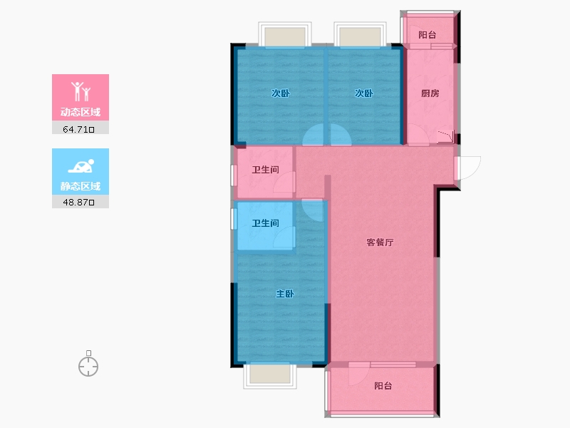 湖北省-黄石市-当代moma-101.99-户型库-动静分区