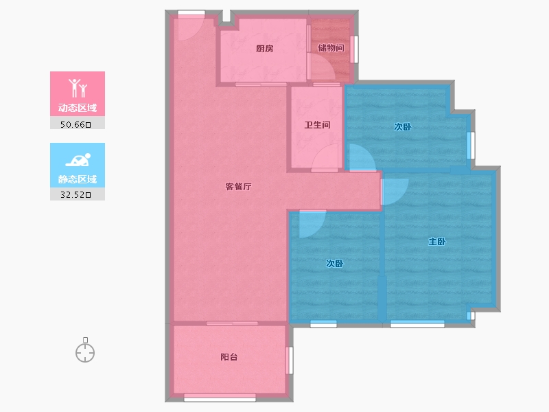 广东省-佛山市-水悦云天-75.30-户型库-动静分区