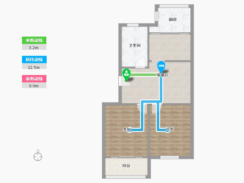 江苏省-南通市-公园一村-68.73-户型库-动静线