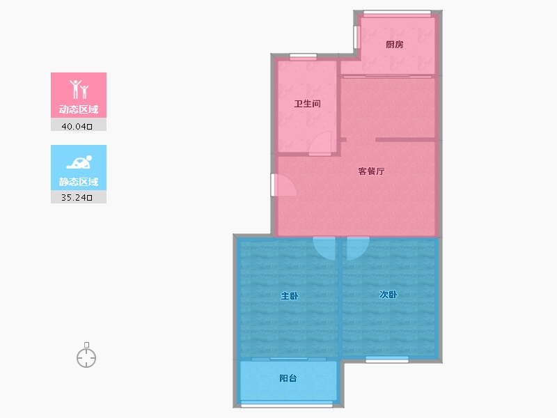 江苏省-南通市-公园一村-68.73-户型库-动静分区