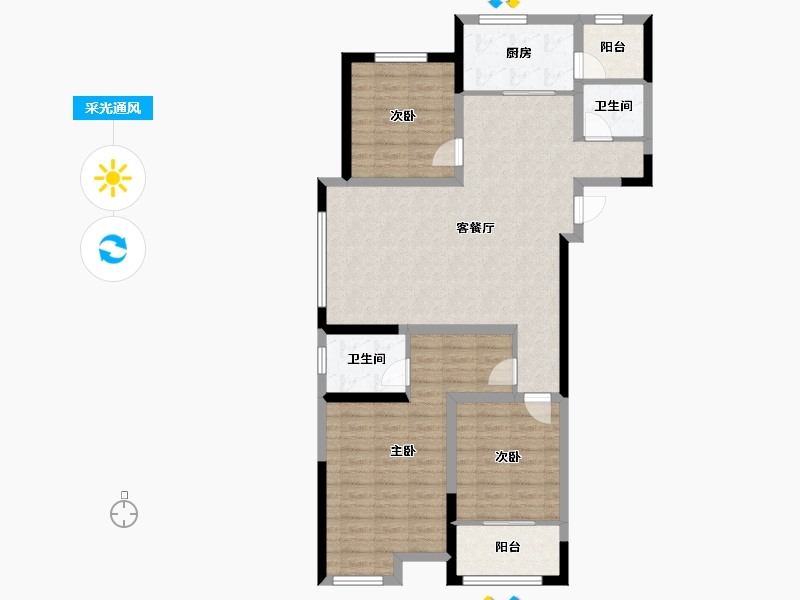 山东省-菏泽市-皇家学府-98.00-户型库-采光通风