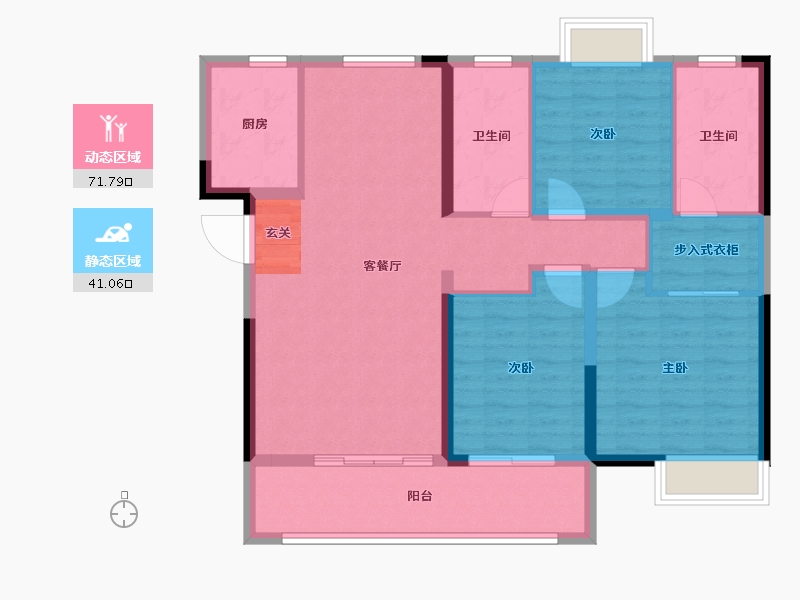 湖北省-武汉市-�吃没�府-101.60-户型库-动静分区