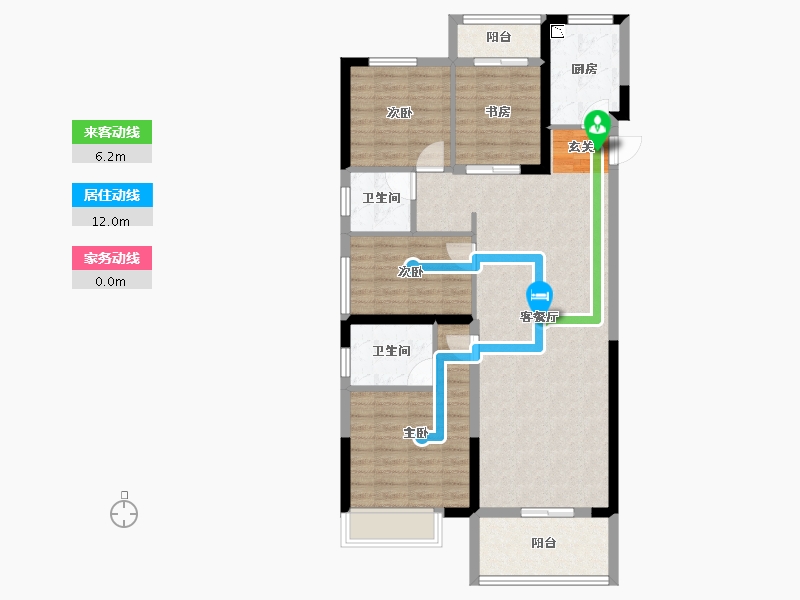 湖北省-武汉市-五矿万境水岸-96.83-户型库-动静线