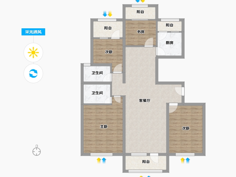 河北省-廊坊市-国瑞生态城-107.94-户型库-采光通风