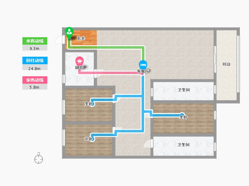 湖北省-武汉市-东鑫・鑫海花城（二期）-150.01-户型库-动静线