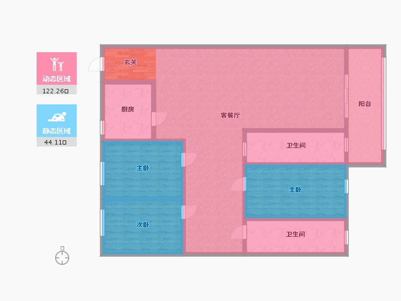 湖北省-武汉市-东鑫・鑫海花城（二期）-150.01-户型库-动静分区