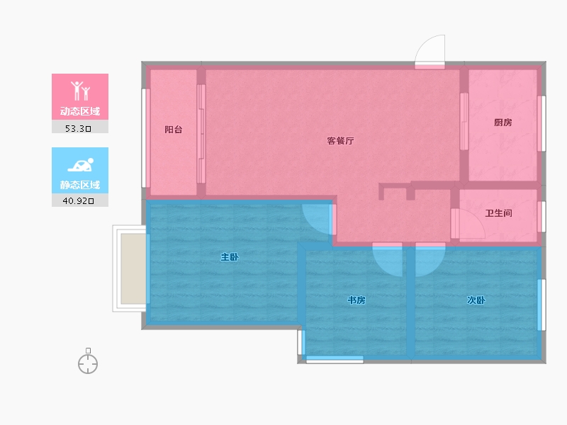 山东省-临沂市-鲁商金悦城-84.00-户型库-动静分区