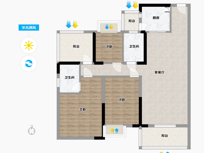 广西壮族自治区-玉林市-玉林奥园康城-103.08-户型库-采光通风