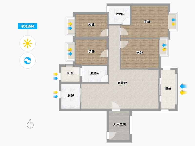 湖南省-衡阳市-博达新桂城-121.00-户型库-采光通风