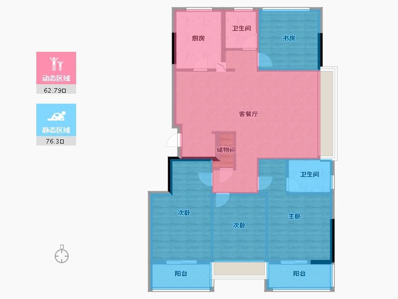 浙江省-杭州市-云浦新语-126.09-户型库-动静分区