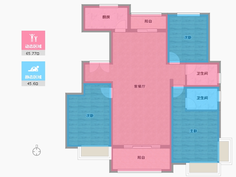 陕西省-渭南市-山水幸福城-99.35-户型库-动静分区