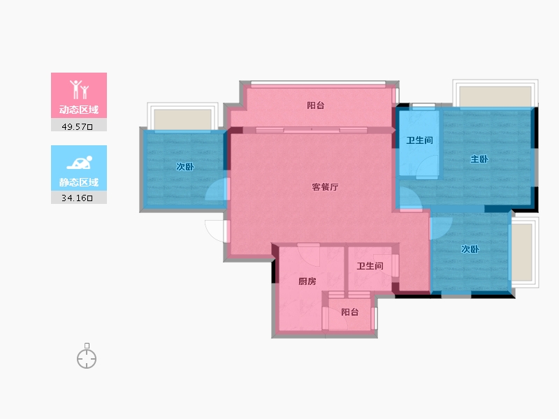 重庆-重庆市-丰泰里-74.18-户型库-动静分区