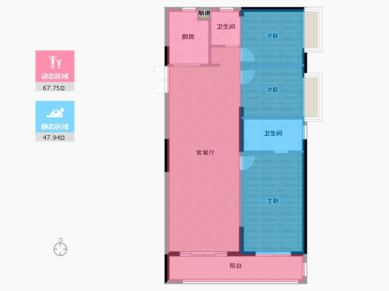 湖北省-武汉市-中建壹品澜荟-106.25-户型库-动静分区