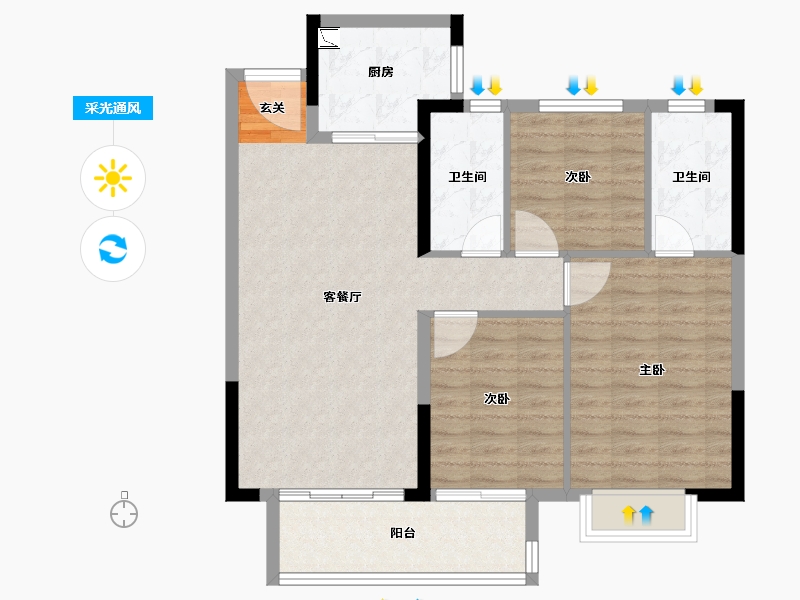 江西省-赣州市-嘉福・樾府-88.00-户型库-采光通风