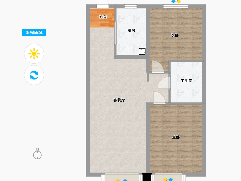 天津-天津市-新城和兴府-75.00-户型库-采光通风